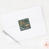 Ik graaf Kerst graafmachine Kerstman Jongen Grappi Vierkante Sticker (Envelop)