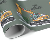 Ik graaf Kerst graafmachine Sinterklaas jongen gra Cadeaupapier (Rol Hoek)
