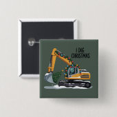 Ik graaf Kerst graafmachine Sinterklaas jongen gra Vierkante Button 5,1 Cm (Voorkant /achterkant)
