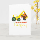 Ik graaf Kerstkalkoen Tractor Cute Kids Kaart (Gele Bloem)