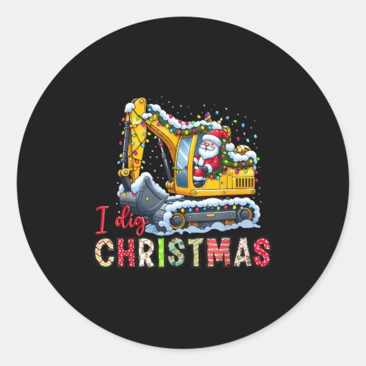 Ik graaf Kerstmis Backcute SS Schattige SS Loader  Ronde Sticker (Voorkant)