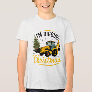 Ik graaf Kerstmis Cute Graafmachine Boom Kinderen Tri-Blend Shirt