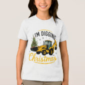 Ik graaf Kerstmis Cute Graafmachine Boom Kinderen Tri-Blend Shirt (Voorkant)