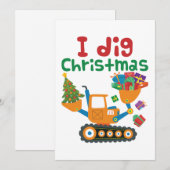 Ik Graaf Kerstmis Kerstvakantie Graafmachine Feestdagenkaart (Voorkant / Achterkant)