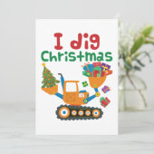 Ik graaf Kerstmis Xmas Vakantie Graafmachine Feestdagenkaart (Staand voorkant)