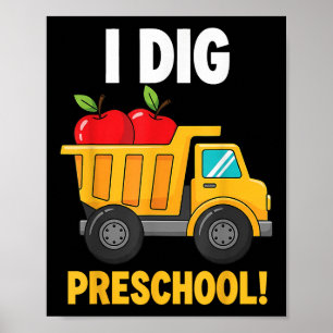 Ik graaf kleuterschool grappige kiepwagen terug na poster