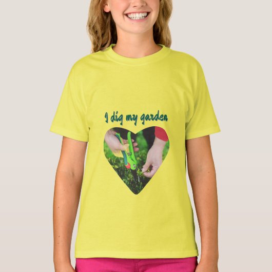 'Ik graaf mijn tuin' T-shirt (Voorkant)