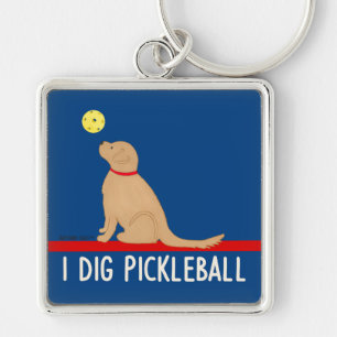 Ik graaf Pickleball Golden Retriever Sleutelhanger