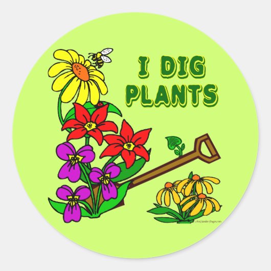 Ik graaf Planten Gardener Gezegde Ronde Sticker (Voorkant)