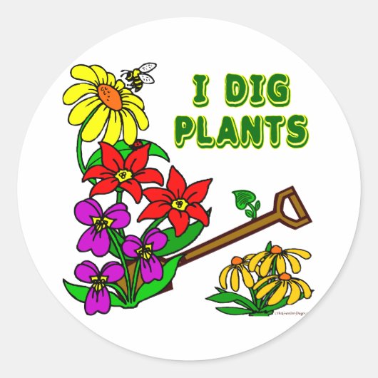 Ik graaf Planten Gardener Gezegde Ronde Sticker (Voorkant)