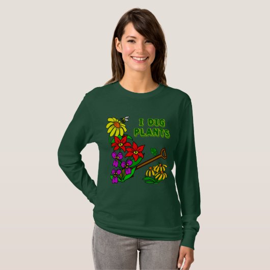 Ik Graaf Planten Gardener Slogan T-shirt (Voorkant volledig)