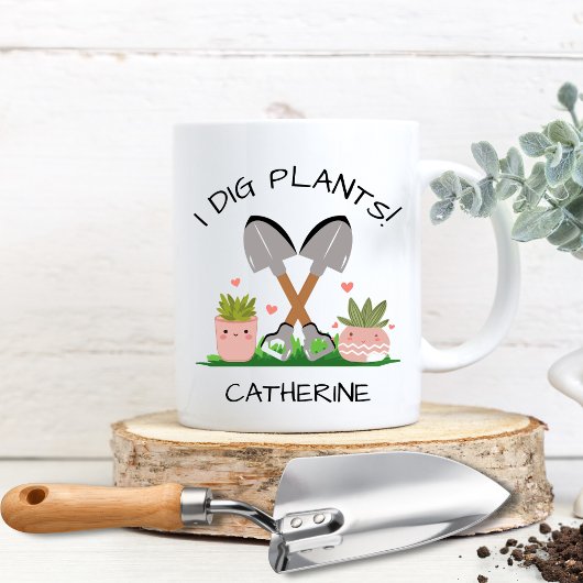 Ik graaf Planten Grappig Gezegde Custom Plant Love Tweekleurige Koffiemok