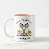 Ik graaf Planten Grappig Gezegde Custom Plant Love Tweekleurige Koffiemok (Links)