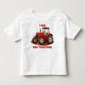 IK GRAAF RODE TRACTOREN BOERDERIJ CARTOON KINDER SHIRTS (Voorkant)