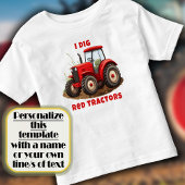 IK GRAAF RODE TRACTOREN BOERDERIJ CARTOON KINDER SHIRTS