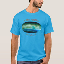 Ik graaf rotsen! Rock Hound Blue Green Agaat Slab T-shirt