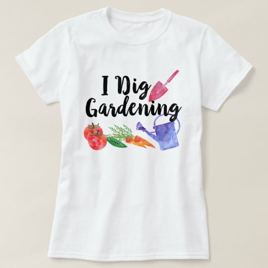 Ik graaf Tuinieren Schattigee Tuin Plant Outdoor V T-shirt (Design voorkant)