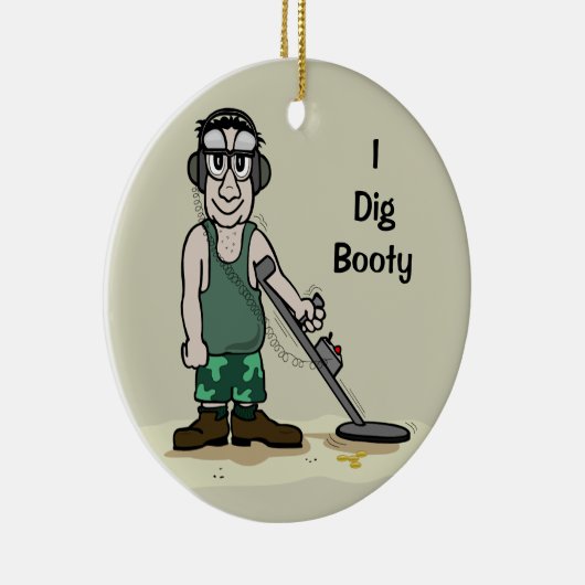 Ik graf buit metaal detecteren Guy Treasure Hunter Keramisch Ornament (Rechts)