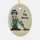 Ik graf buit metaal detecteren Guy Treasure Hunter Keramisch Ornament (Achterkant)