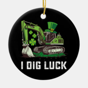 Ik graf geluk graafmachine St Patrick's Day Iers Keramisch Ornament