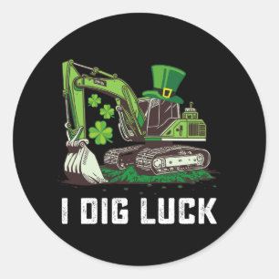 Ik graf geluk graafmachine St Patrick's Day Iers Ronde Sticker