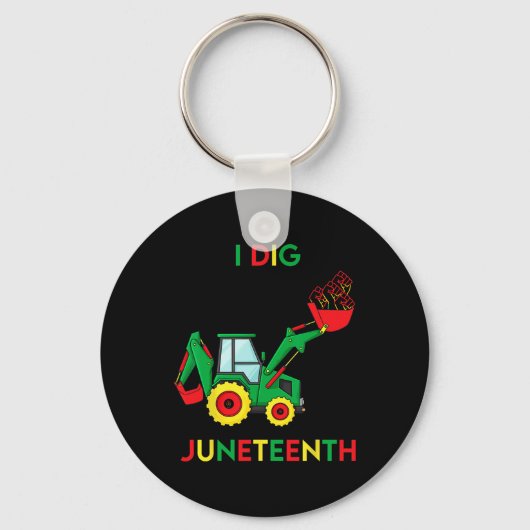 Ik graf Juneteenth Fists Tractor Leuke Peuter Jong Sleutelhanger (Voorkant)