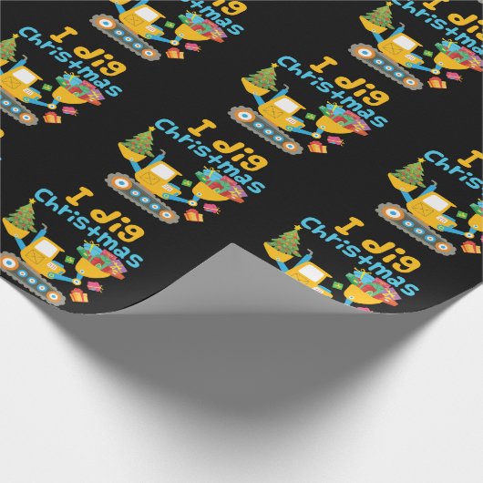 Ik graf Kerstmis graafmachine Xmas Cadeaupapier (Hoek)