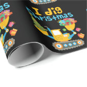 Ik graf Kerstmis graafmachine Xmas Cadeaupapier (Rol Hoek)