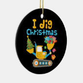 Ik graf Kerstmis graafmachine Xmas Keramisch Ornament (Rechts)