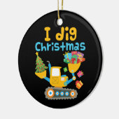 Ik graf Kerstmis graafmachine Xmas Keramisch Ornament (Links)