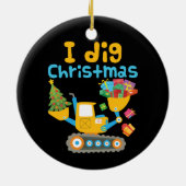 Ik graf Kerstmis graafmachine Xmas Keramisch Ornament (Achterkant)