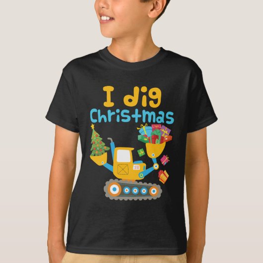 Ik graf Kerstmis graafmachine Xmas T-shirt (Voorkant)