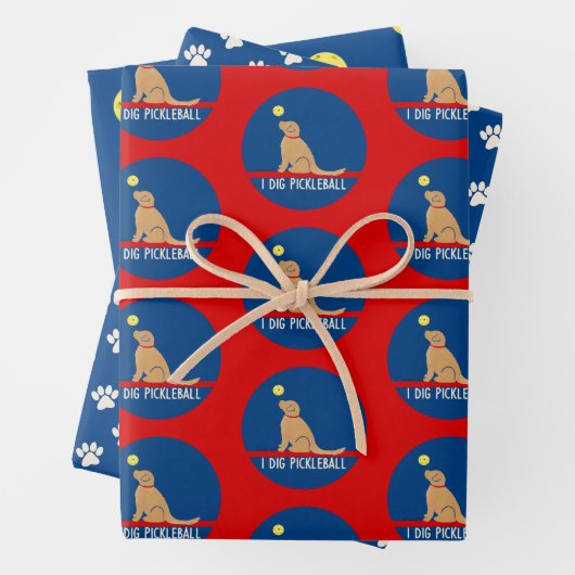 Ik graf Pickleball Golden Dog Gift Wrap Inpakpapier Vel (In situ)