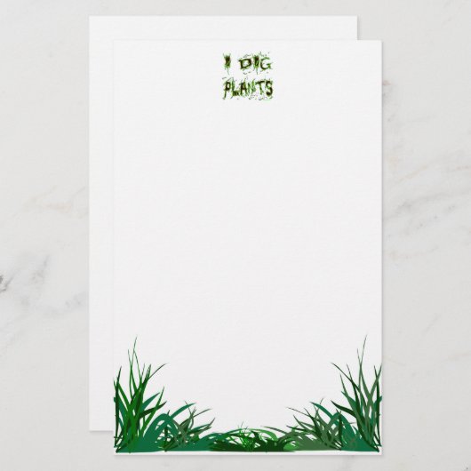 Ik graf Planten tuinman slogan briefpapier (Voorkant / Achterkant)
