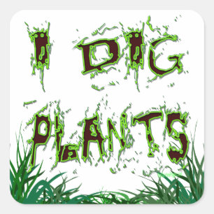 Ik graf Planten tuinman slogan Sticker