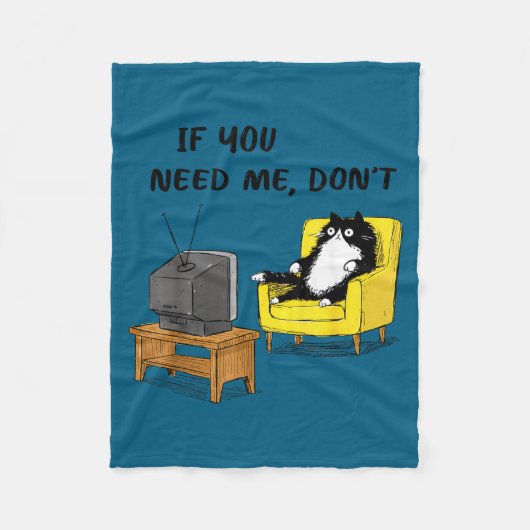 Ik Grappig Als Behoefte Niet Zwarte Kat Fleece Deken (Voorkant)