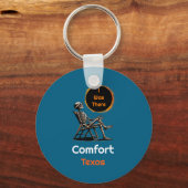 Ik Grappige Zonsverduistering Comfort Texas Daar Sleutelhanger (Voorkant)