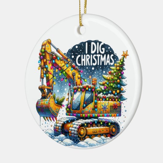 Ik graven kerst bouw keramisch ornament (Links)