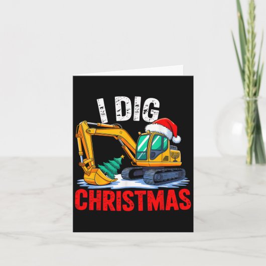 Ik graven kerst graafmachine bouw Xmas peuter Kaart (Voorkant)