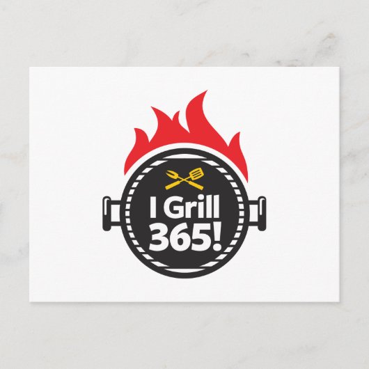 Ik Grill 365. Briefkaart (Voorkant)