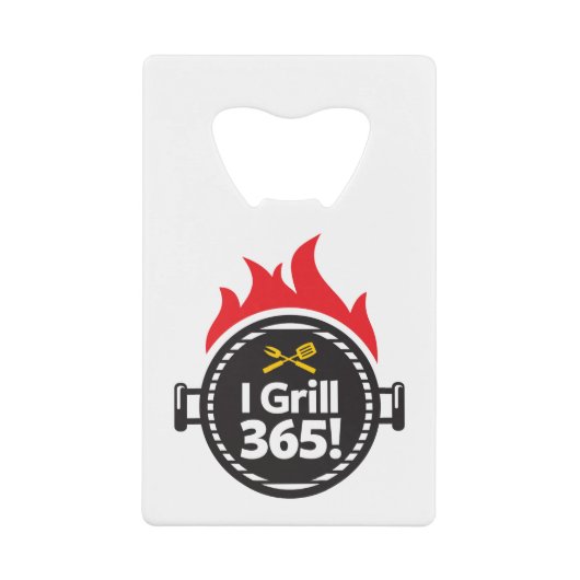 Ik Grill 365. Creditkaart Flessenopener (Voorkant)