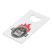 Ik Grill 365. Creditkaart Flessenopener (Voorkant Gekanteld)