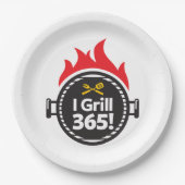 Ik Grill 365. Papieren Bordje (Voorkant)