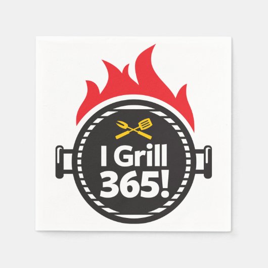 Ik Grill 365. Servetten (Voorkant)