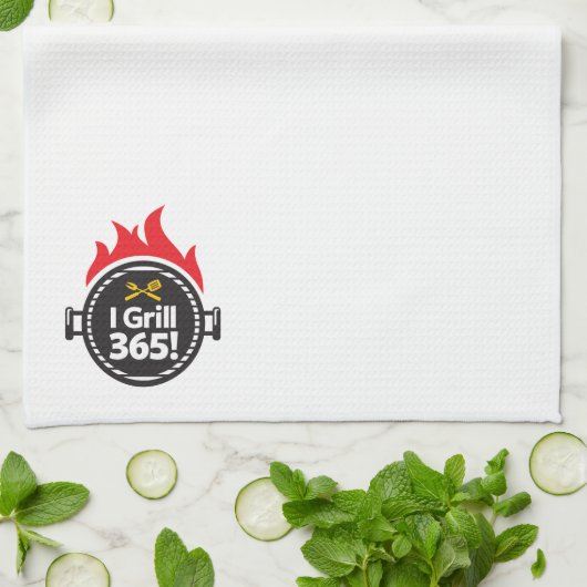 Ik Grill 365. Theedoek (Gevouwen)