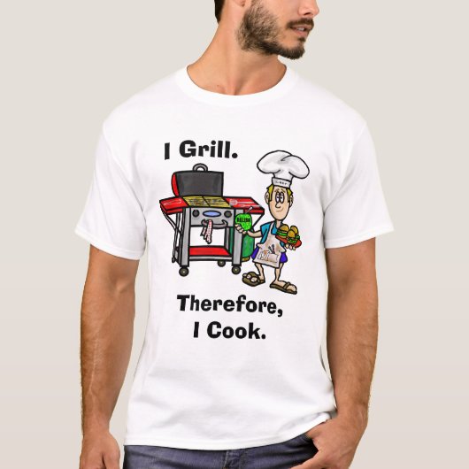 Ik grill dus ik cook Mannen BBQ T-shirt (Voorkant)