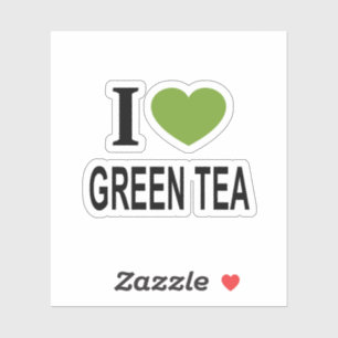Ik ❤️ GROENE THEE met groen hart Ik hou van groen  Sticker