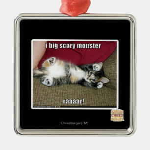 Ik groot enge monster metalen ornament