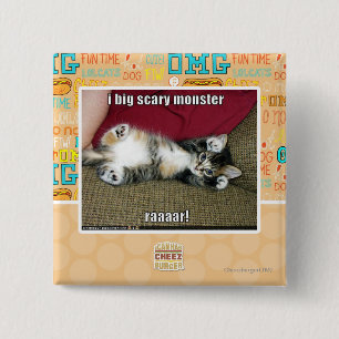 Ik groot enge monster vierkante button 5,1 cm