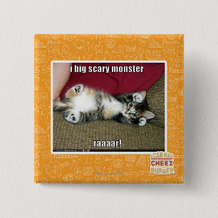 Ik groot enge monster vierkante button 5,1 cm
